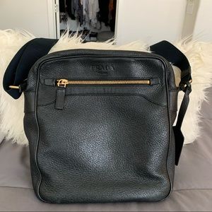 Prada leather crossbody bag in black